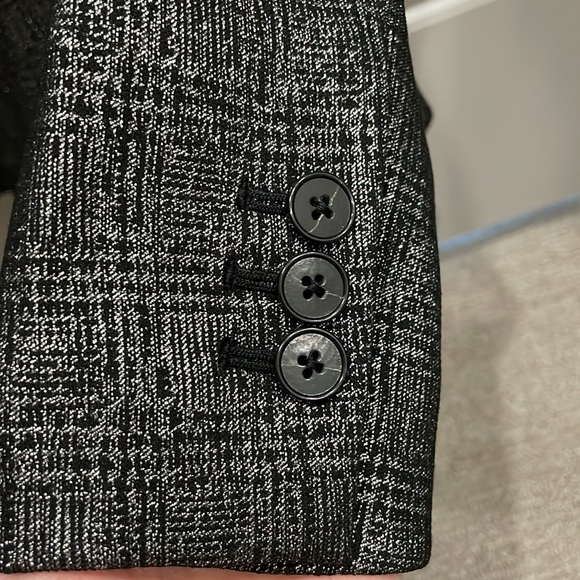 Banana Republic petite plaid blazer - black/silver - Picture 6 of 11